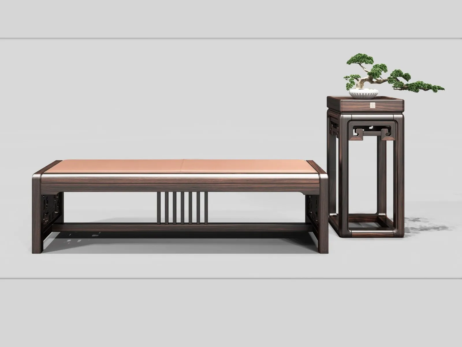 堂颂 · 软包茶条凳 大图 1